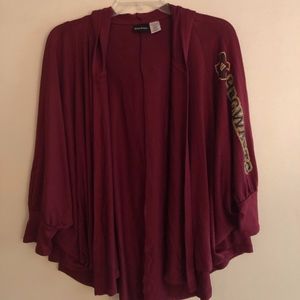 NW-Hogwarts 3/4 Sleeve Hooded Coverup Size XL